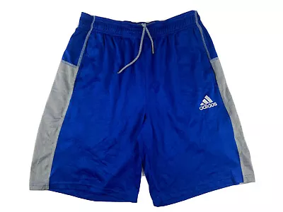 $34.99 • Buy Adidas Shorts Mens Blue Grey Athletic Logo Sport Basketball Drawstring Gym M