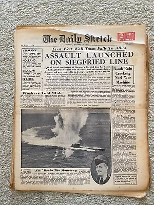 Daily Sketch Newspaper 1944 September 14th WB Tilley  ORIGINAL NEWSPAPER • £12