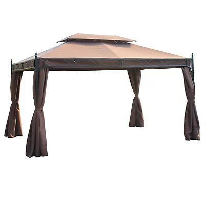 Outsunny 3 X 4m Garden Metal Gazebo Marquee Patio Party Tent Canopy Shelter • £192.99