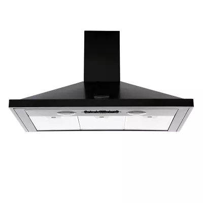 Rangemaster LEIHDC90BC Black / Chrome 90cm Chimney Cooker Hood • £329