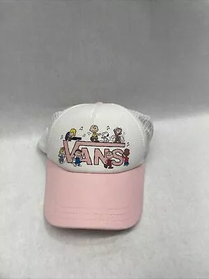 Vans Peanuts Trucker Style Snapback White/Pink Hat • £10.59