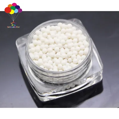 New 1000 Pcs Glass White Micro Beads Small No Hole 1.5-2mm Nail Art Caviar • $0.99