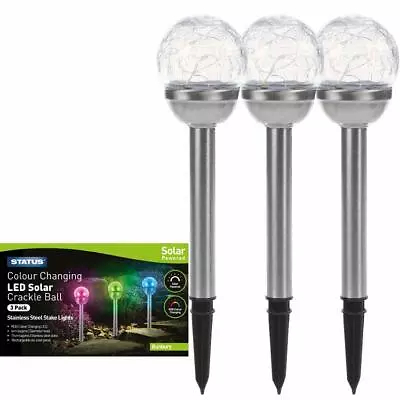 3PK Solar LED Garden Lights Post Patio Path Outdoor Lighting Colour Changing • £8.95