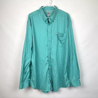 Cinch Men's XL Teal Tencel Geometric Western Long Sleeve Button Down Shirt • $19.99