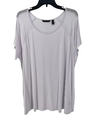 H By Halston Women's White Essentials Crew-Neck Raglan-Sleeve Top Size 1X • $15