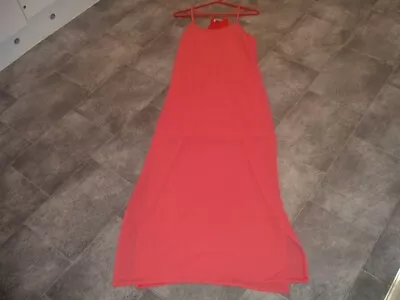 Size S Wal G Long Red Strappy Lightweight Chiffon Dress • £4.75