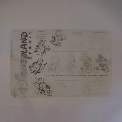 2 Sets De Table Reproduction Board IN Drawing Disneyland Paris Mickey Vintage • $346.50