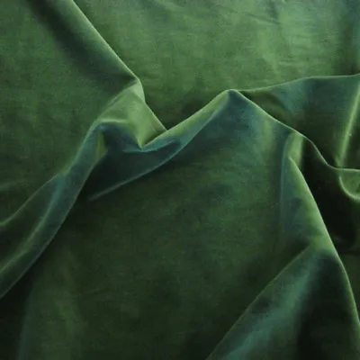 BOTTLE GREEN - 100% Cotton Velvet Fabric Sold By The Metre! LUXURIOUS MATERIAL!  • £1.99