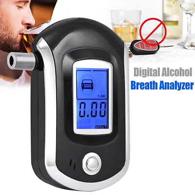 £7.99 • Buy Portable Police Breath Alcohol Analyzer Digital Tester LCD Breathalyzer Detector