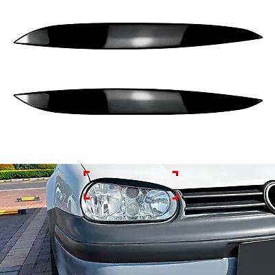 Headlight Eyelid Eyebrow Trim For VW Golf 4 MK4 1997-2005 Gloss Black • $14.70