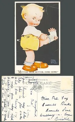MABEL LUCIE ATTWELL 1936 Old Postcard Broken Sock Dear Muvver Come Home N.3023 • £0.99