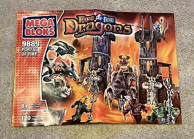 Mega Bloks 9889 Portal Of Fire Pieces Fire And Ice Dragons Set. Incomplete  • £7.79