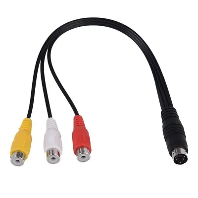 4 Pin S-Video To 3 RCA Female TV Adapter Laptop Cable K6H7 • £4.55