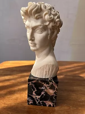 Vintage MCM Italian A. Santini Signed David Bust Sculpture With Marble Base • $199