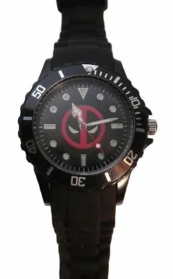 Deadpool Logo Silicone Black Wrist Watch • $25.46