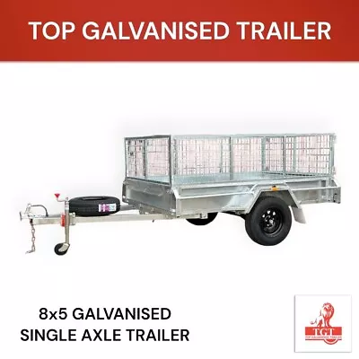 8x5 SINGLE AXLE TRAILER GALVANISED BOX TRAILERS 750kg ATM NEW LIGHT TRUCK TYRES • $2300