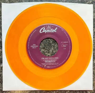 Beatles I've Just Seen A Face Yellow Colored 7  Vinyl Single Capitol Jukebox • $13.97