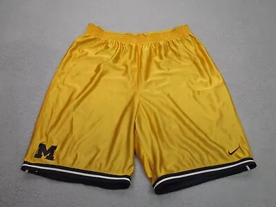 VINTAGE Michigan Wolverines Shorts Mens 2XL Nike Team Reversible 90s Y2k 2000s • $38.99