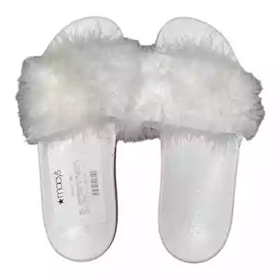 INC International Concepts White Wedge Faux-Marabou Slippers Extra Large 11-12 • $14.99