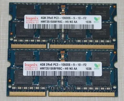 4GB PC3-10600S DDR3-1333Mhz 2RX8 Unbuffered Laptop RAM Memory-Various Brand • £13