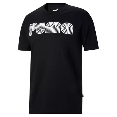 Puma Maze Graphic Crew Neck Short Sleeve T-Shirt Mens Black Casual Tops 67878601 • $14.99