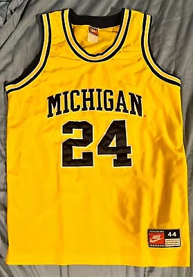 Vintage Nike Jimmy King #24 Michigan Wolverines Basketball Jersey Sz 44 Fab Five • $59.99