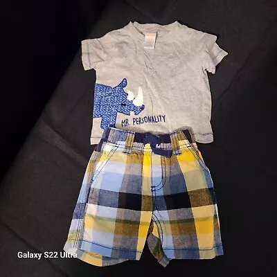 Gymboree Boys Mr Personality Shirt And Shorts Set Sz 6-12 Months  • $12