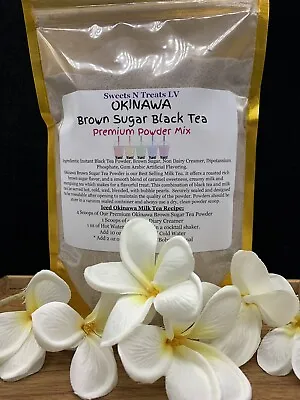 Premium OKINAWA BROWN SUGAR Black Tea MILK TEA Powder Boba Bubble Tea 10 Oz NEW • $22.95