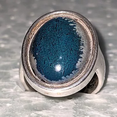 Rare Vintage Coro Sterling Silver Mood Ring W/Blue-Green Stone 5.5 • $49.99