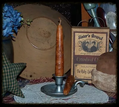$14.76 • Buy 3 Primitive Grubby Grungy 6 Inch Taper Candles 24 Scents Candle Sticks Holders