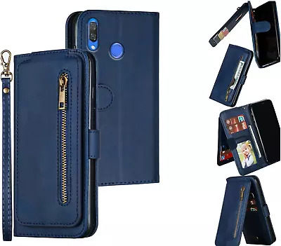 Huawei Y9 Prime 2019 Leather Wallet Case 9 Card Vertical Flip & Zip • $11.50