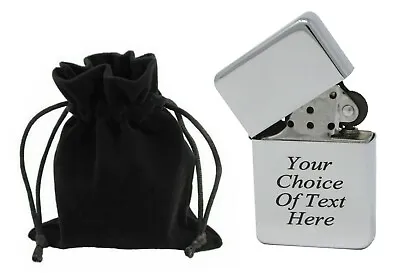 £4.49 • Buy Engraved Personalised Gift Chrome Lighter Star Ideal Wedding Present + Pouch
