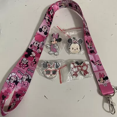 Disney Minnie Mouse Only Pins Lot Of 4 W/ Minnie Lanyard • $13