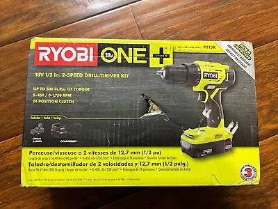 Ryobi P215K 18V 1/2 Inch Cordless Drill Driver Kit - Sealed- FREE SHIPPING • $64.99