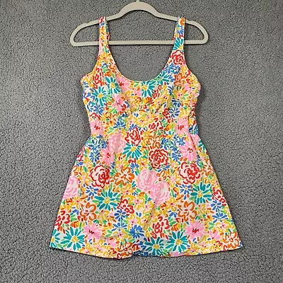 Vintage Elizabeth Stewart One Piece Swimsuit Swim Dress Womens 18 Floral • $24.75