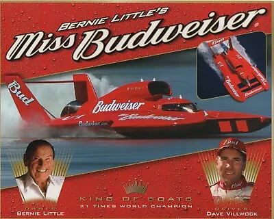 Miss Budweiser Hydroplane Racing Bernie Little Dave Villwock 21x Champions Print • $24.99