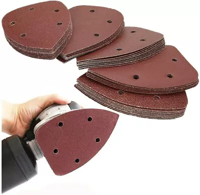 84PCS 40 60 80 120 180 240 320 Grit Mouse Detail Sander Sandpaper Sanding Pads • $18.29