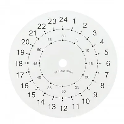 £8.99 • Buy New White Aluminium 24hr Clock Dial Face With Black Numerals For 24 Hour Clocks 