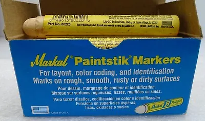 LA-CO Markal  'Paintstik' Markers (Box Of 12) WHITE Part No. 80220 -  #HW14B • $11.99