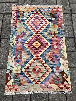 Hand Woven Afghan Wool Kilim Size: 120 X 75 Cm Flat Woven Handmade Floor Rug • $105
