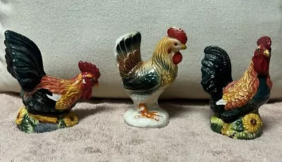 LOT Of 3 Vintage Salt And Pepper Shakers Rooster/Chicken • $6