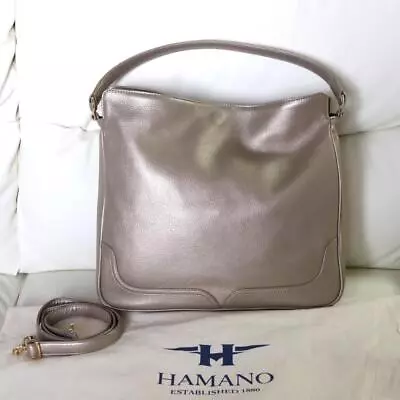 Hamano Leather Crafts Fiore Manon 2Way Shoulder Champagne Gold • $491.31