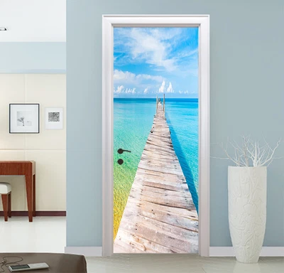 £71.73 • Buy 3D Sea Bridge 047 Door Wall Mural Photo Wall Sticker Decal Wall AJ WALLPAPER AU