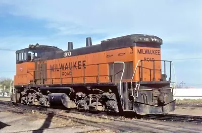 Milwaukee Road 460 @ Mason City Iowa_oct 29 1979_ ORIGINAL TRAIN SLIDE • $5.50