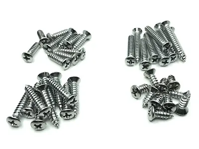 $9 • Buy 40 Pcs #10 With #8 Phillips Oval Head Chrome Automotive Trim Screws Fits Ford 