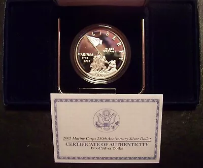 2005 Marine Corps 230th Anniversary Silver Proof Coin - 90% Silver • $49.95