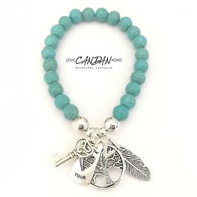 21st Birthday Key Friendship Bracelet Gift Angel Feather Follow Your Heart Charm • $24.95