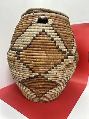 Antique Vintage African Large Woven Laundry Basket With Lid • $376