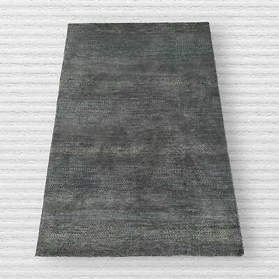 Gray Textured 4x6 Modern Indian Hand Knotted Woven Carpet Rug Wool Silk Pile • $213.75