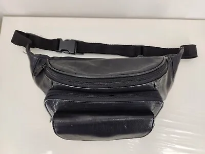 Vintage Wilson Leather Waist Bag Fanny Pack 3 Pocket With Attached Glasses Case • $19.99